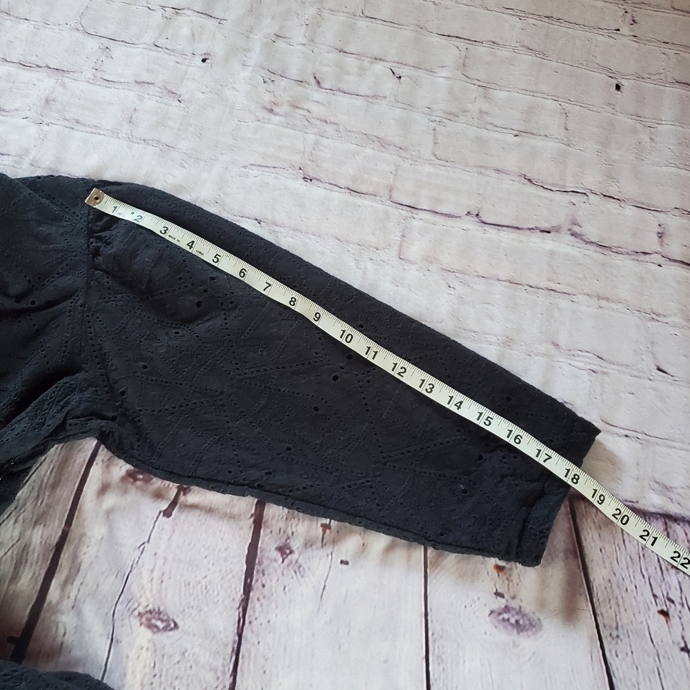 Rodebjer Sangallo Monami Dress Leg-o-Mutton Sleeve Black Eyelet Romantic Goth - Picture 13 of 14
